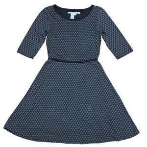 MAX STUDIO Gray Textured Knit Jersey Fit & Flare Dress SMALL